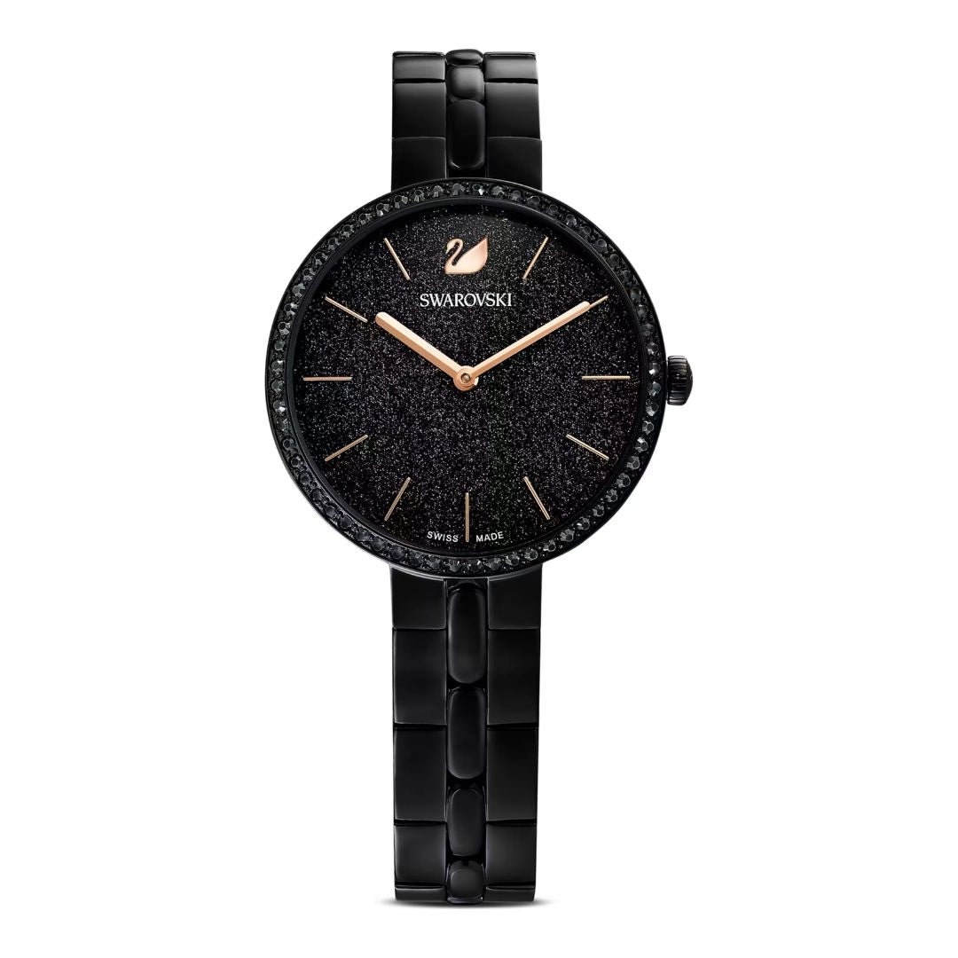 Swarovski ブラック クォーツ腕時計 Swarovski Cosmopolitan Watch, Black-Tone and Black Crystals, 5547646
