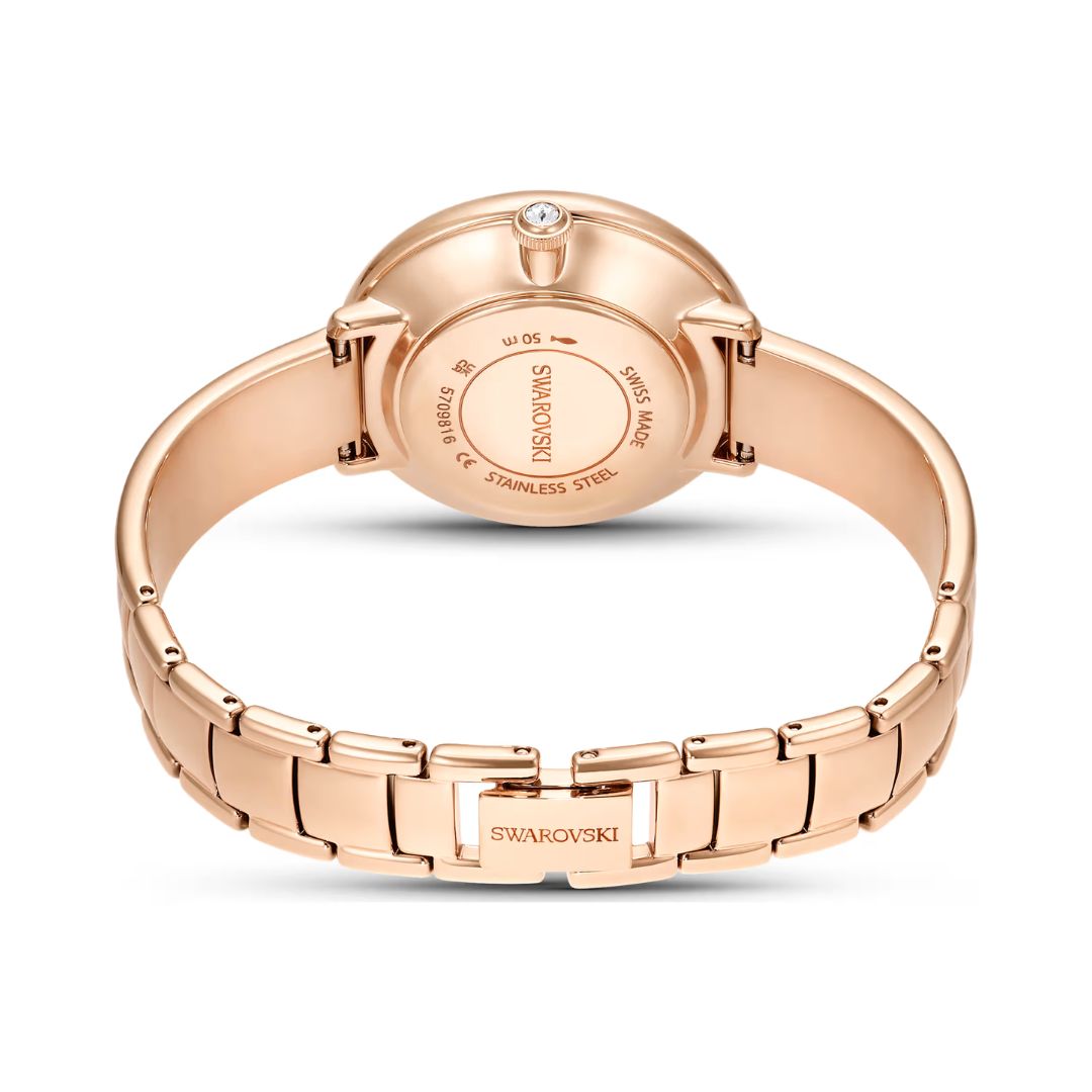Swarovski Crystalline Bangle rannekello, ruusukullanvärinen ja kirkkaat kristallit, 5689324