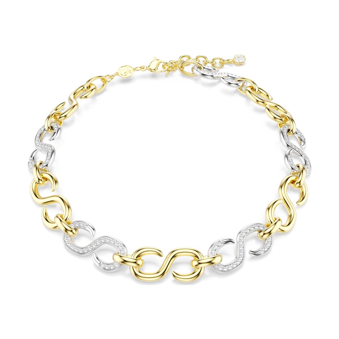 Swarovski Dextera Necklace, Gold Finish with White Crystals, 5741795