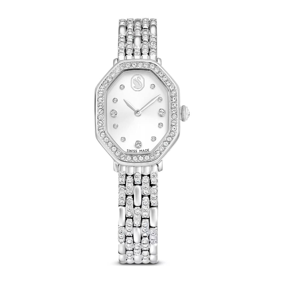 ストウブ SWAROVSKI コラボ ダイヤモンド ツマミ ステンレス 限定品 Swarovski Dextera Octagon Watch, Silver Color and White Crystals, 5698