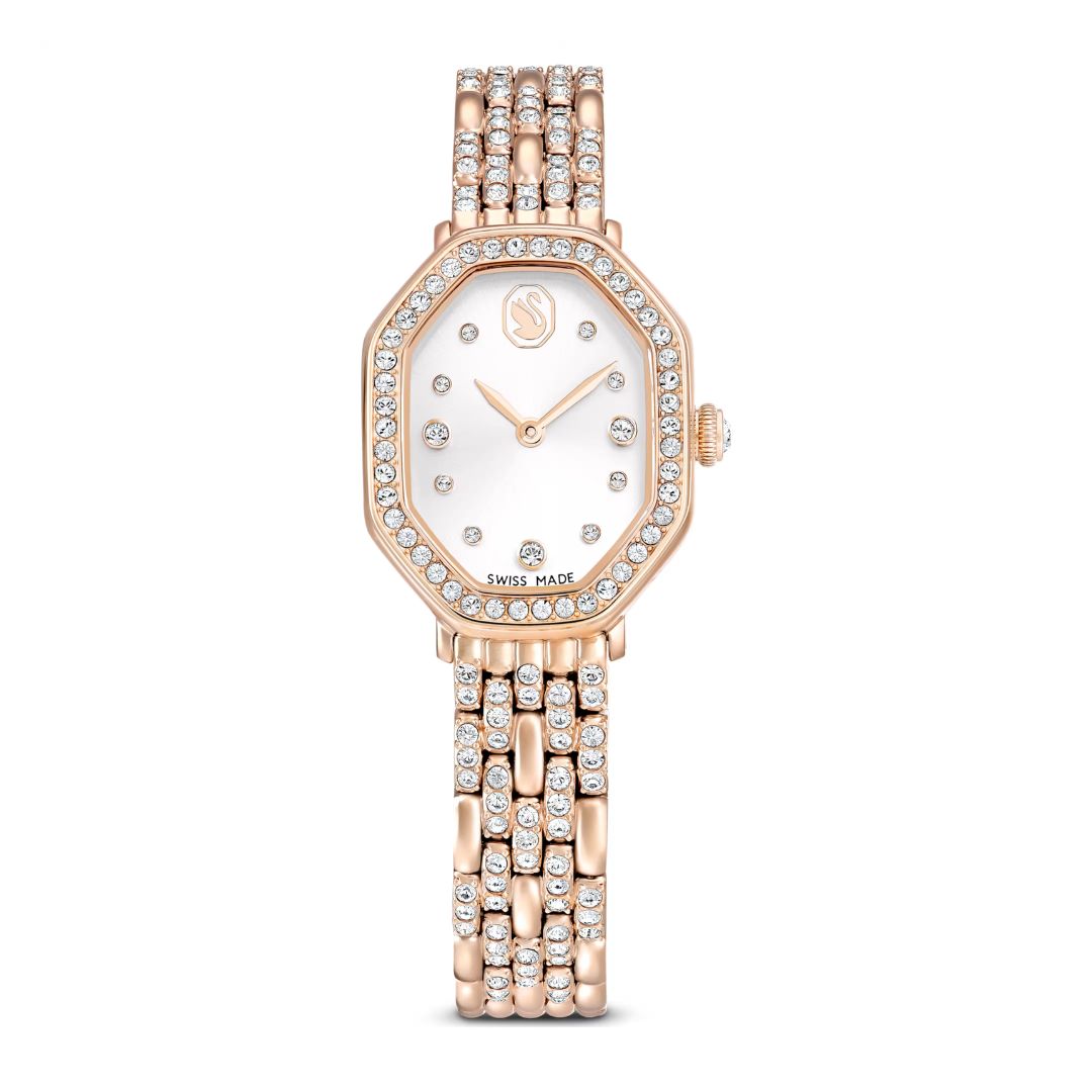 Swarovski Dextera Octagon Watch, Rose Gold Color and White Crystals, 5