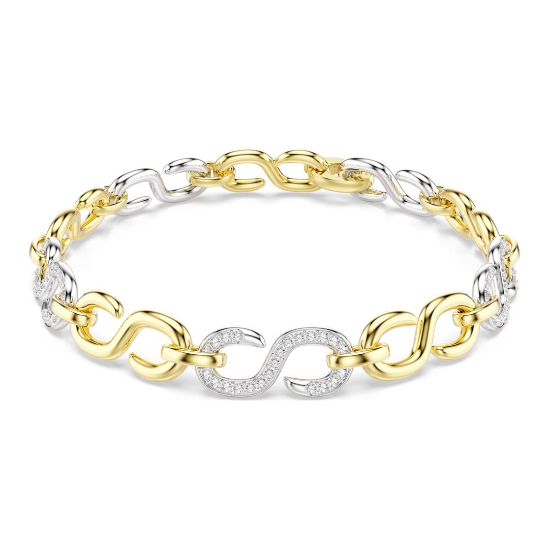 Swarovski Dextera Bracelet, Gold Finish with White Crystals, 5741792