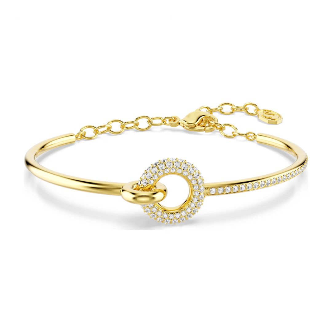 Swarovski Dextera Bangle, Gold Finish and White Zircons, 5743568