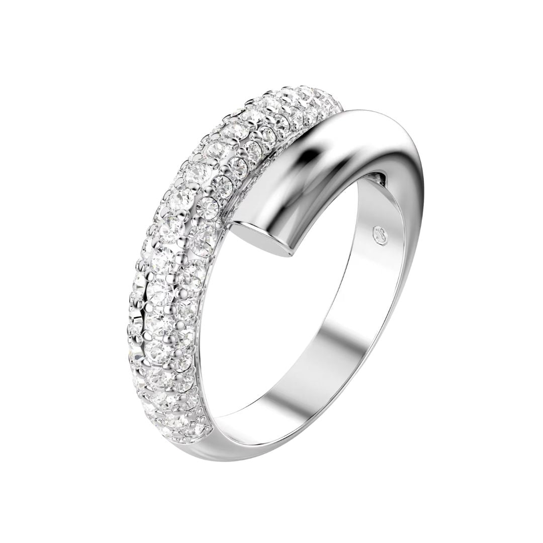 Swarovski Dextera sormus, vaalea metalli ja kirkkaat kristallit, 5695938