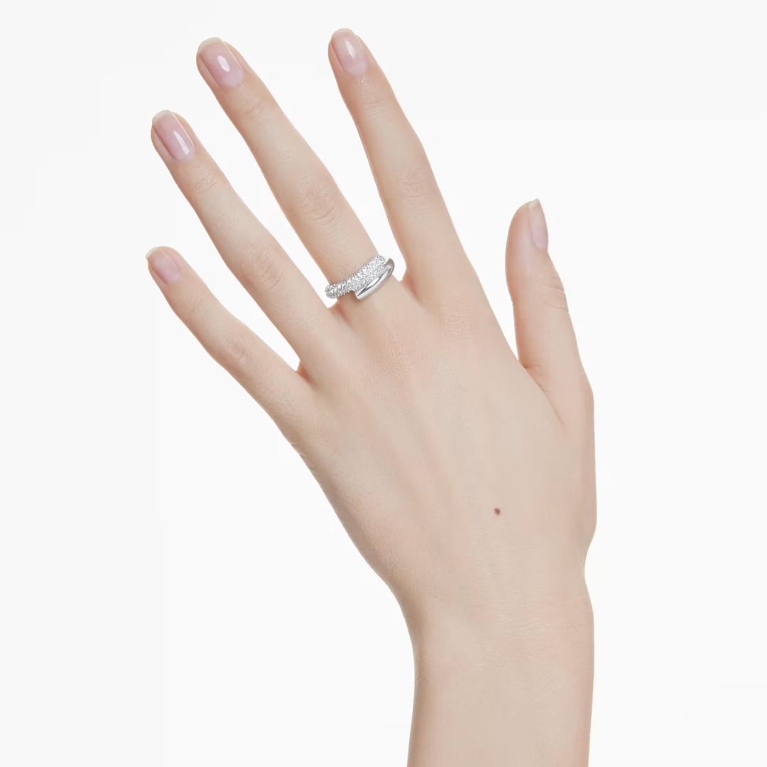 Swarovski Dextera sormus, vaalea metalli ja kirkkaat kristallit, 5695938