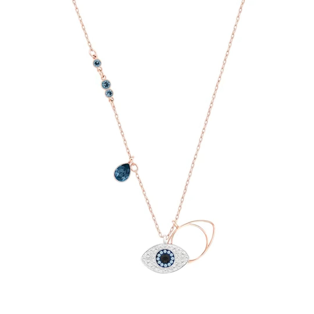 Swarovski Evil Eye riipus, ruusukullan värinen ja siniset kristallit 5172560