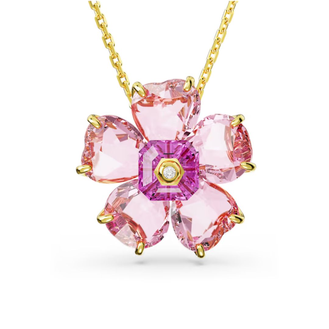 Swarovski Florere Flower kaulakoru, keltakullanväri ja pinkit kristallit, 5650569