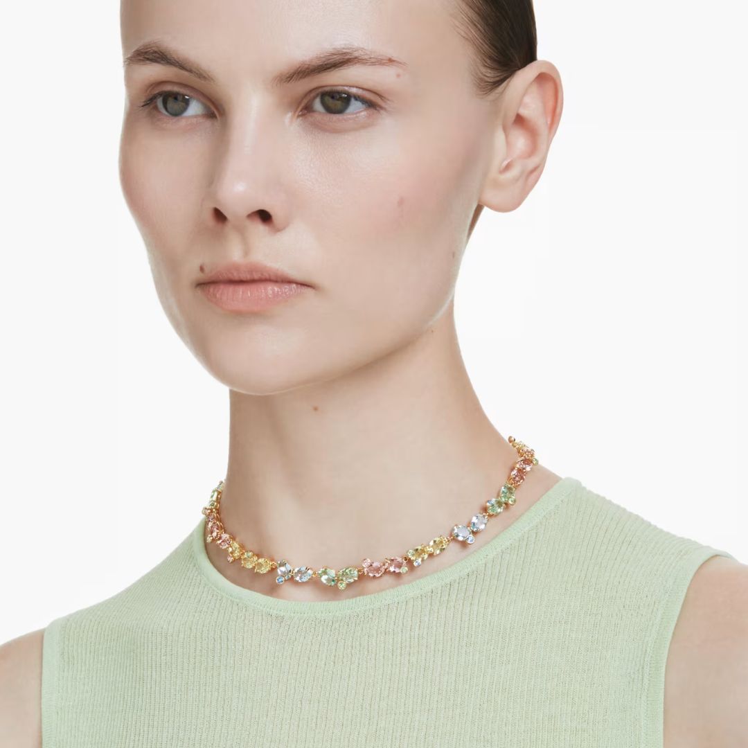 Swarovski Gema Tennis kaulakoru, keltakullanväri ja kirkkaat kristallit, 5714836
