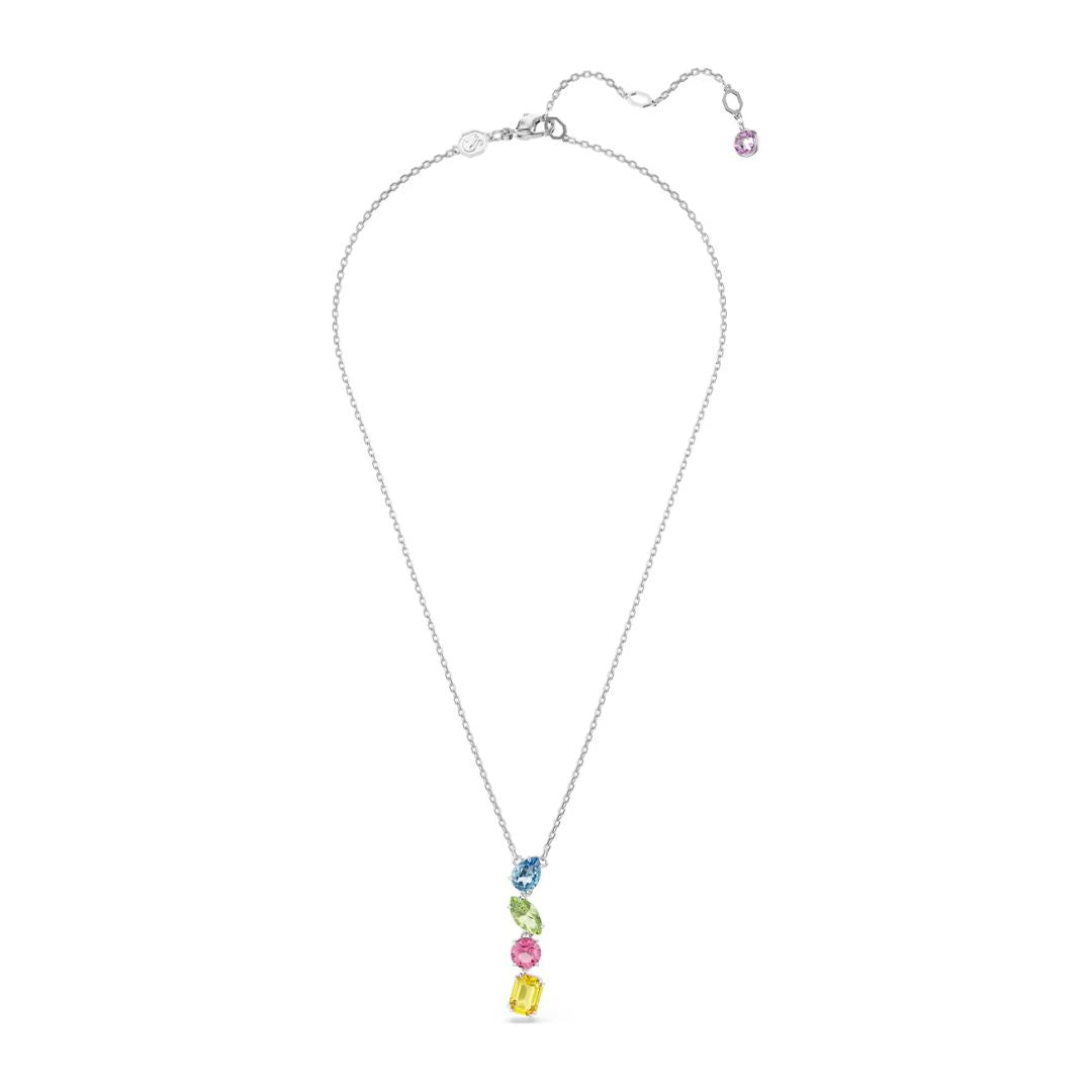 Swarovski Gema Y riipus, vaalea metalli ja eri väriset kristallit 5692421