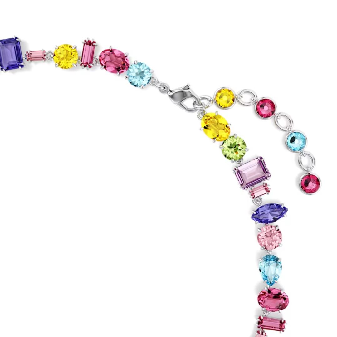 Swarovski Gema kaulakoru, vaalea metalli ja eri väriset kristallit 5656397
