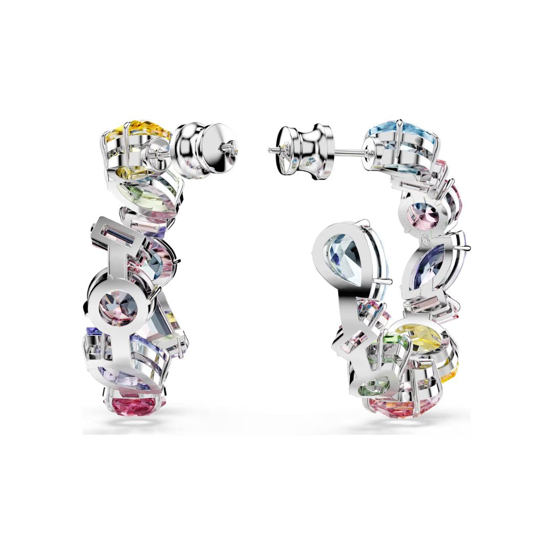 Swarovski Gema rengaskorvakorut vaalea metalli ja eri väriset kristallit 5692412