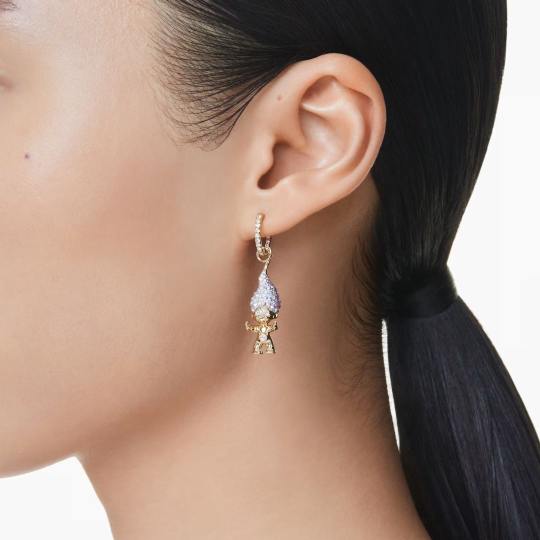 Swarovski Good Luck Troll korvakorut, keltakullanväri ja kirkkaat kristallit 5691944