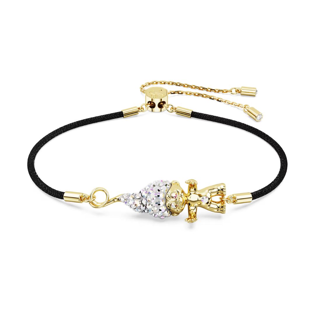 Swarovski Good Luck Troll Bracelet, Yellow Gold-Tone and White Crystal