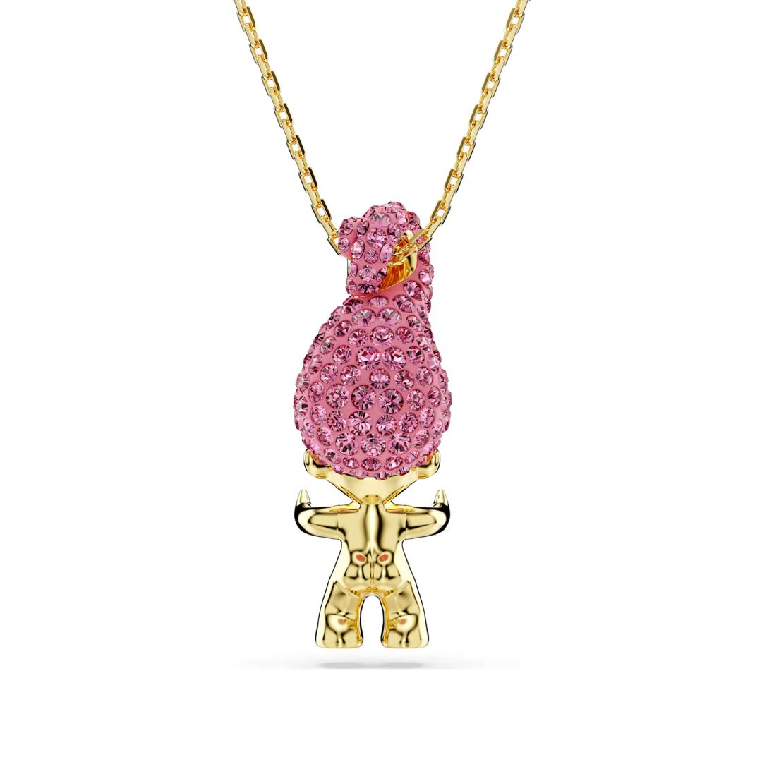 Swarovski Good Luck Troll riipus, keltakullanväri ja pinkit kristallit 5691940