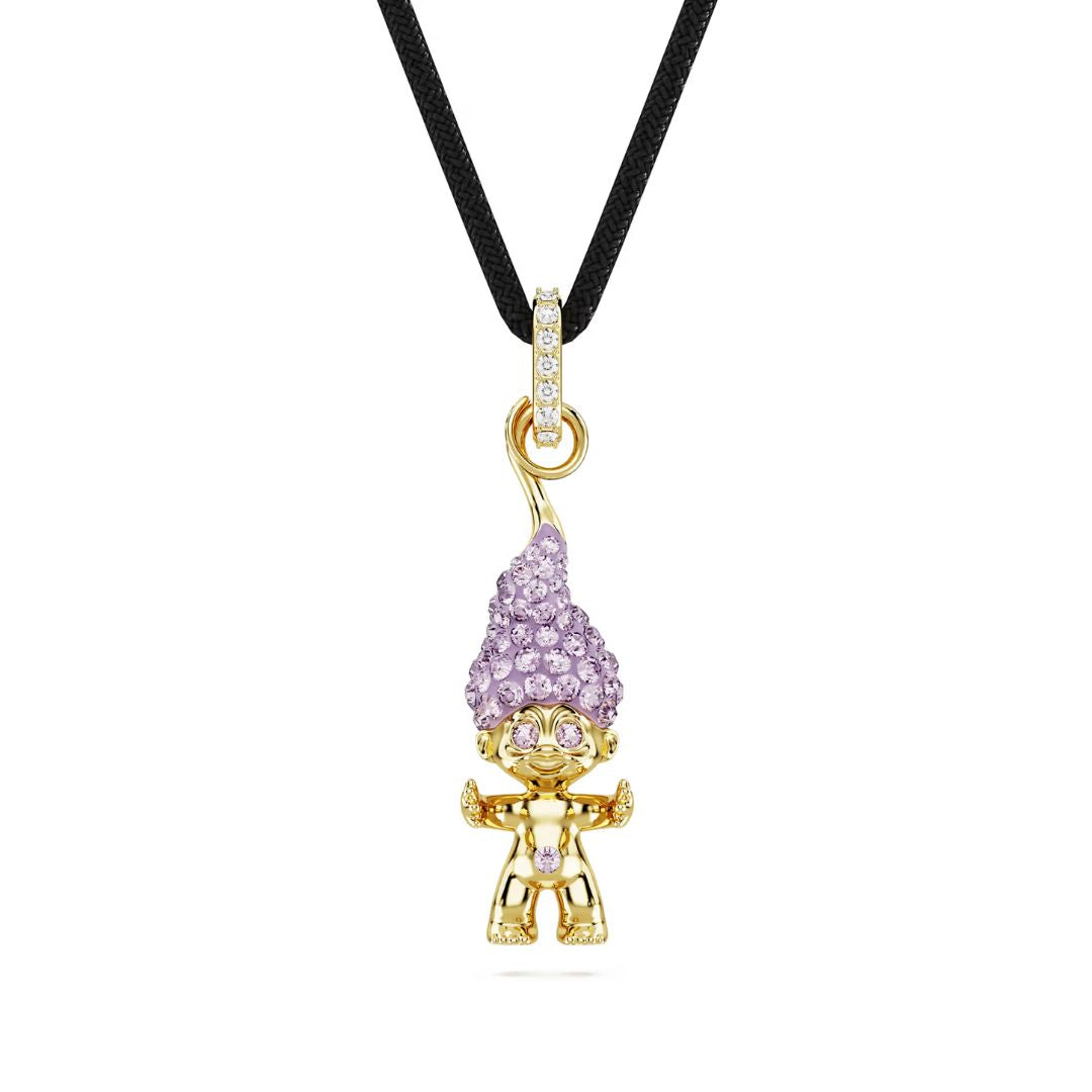 Swarovski Good Luck Troll riipus, keltakullanväri ja violetit kristallit 5691943