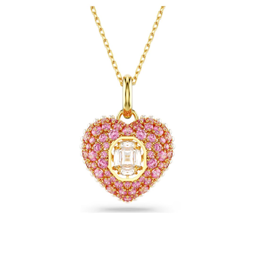 Swarovski Hyperbola Heart riipus, keltakullanväri ja pinkit kristallit, 5680784