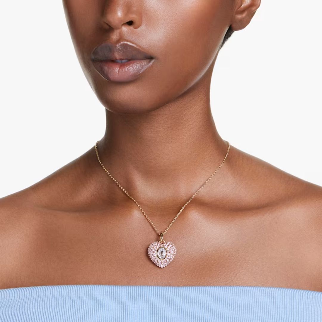 Swarovski Hyperbola Heart riipus, keltakullanväri ja pinkit kristallit, 5680784