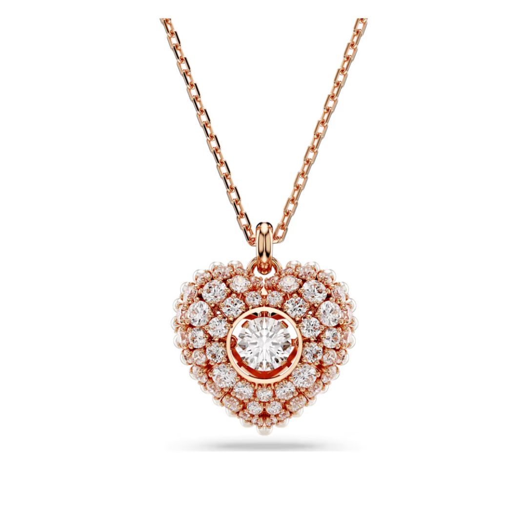 Swarovski Hyperbola Heart riipus, ruusukullanväri ja kirkkaat kristallit, 5680402