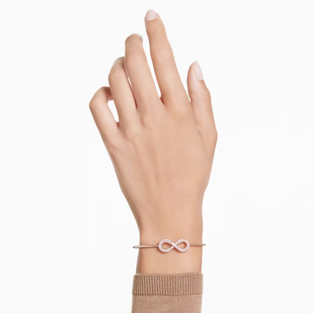 Swarovski Hyperbola Infinity rannerengas, ruusukullanväri ja kirkkaat kristallit 5679443
