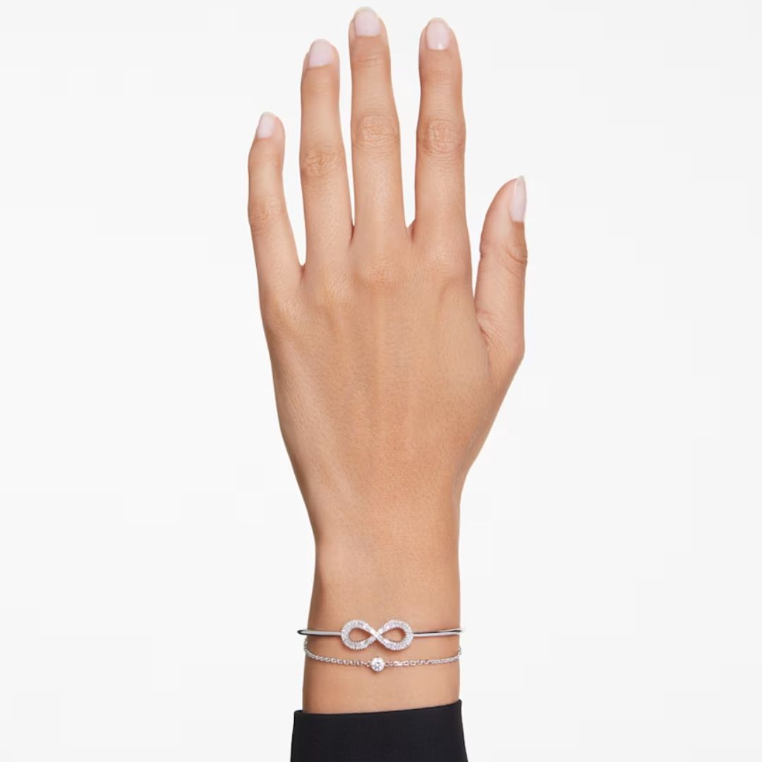 Swarovski Hyperbola Infinity rannerengas, vaalea metalli ja kirkkaat kristallit 5684049
