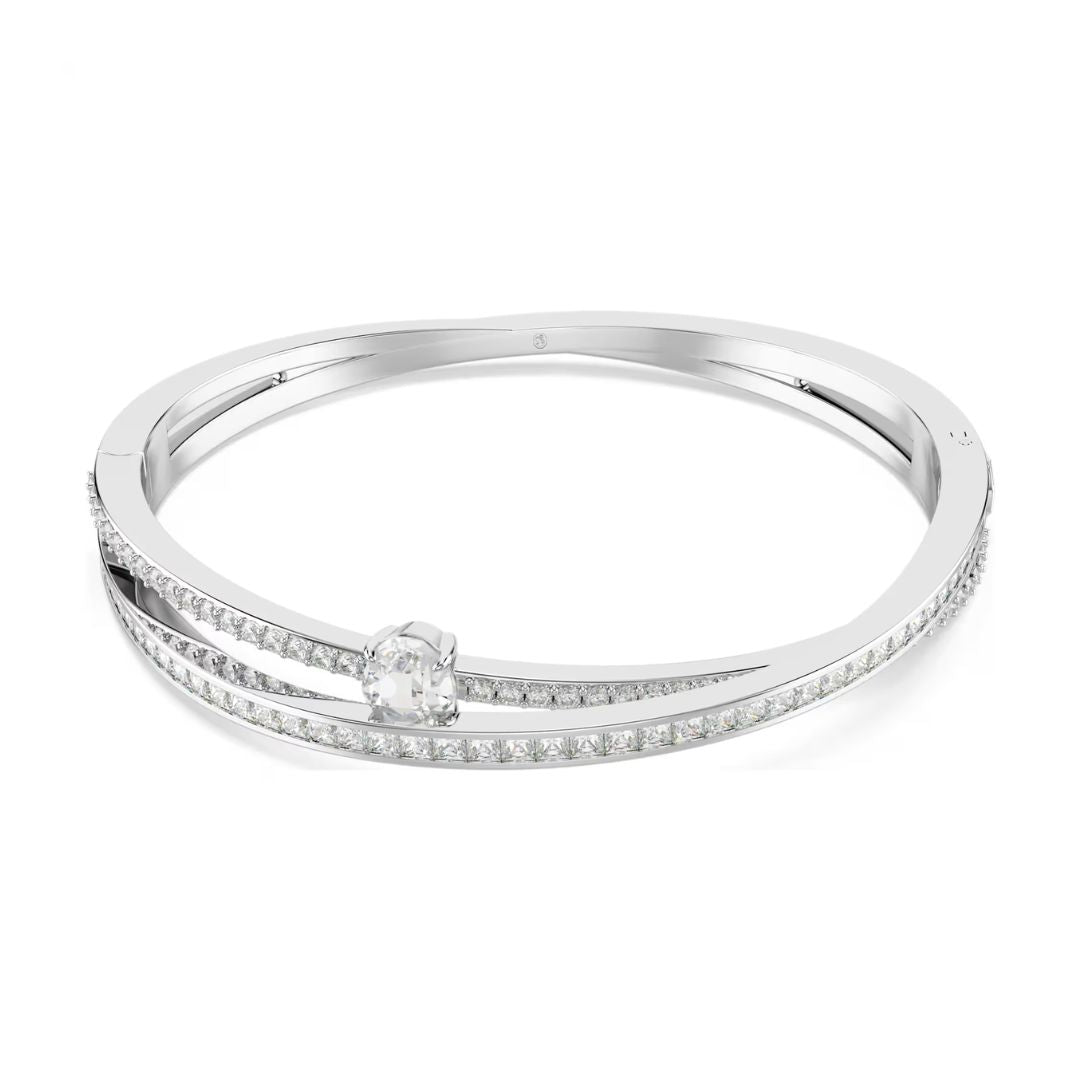 Swarovski Hyperbola rannekoru, vaalea metalli ja kirkkaat kristallit