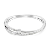Swarovski Hyperbola rannekoru, vaalea metalli ja kirkkaat kristallit