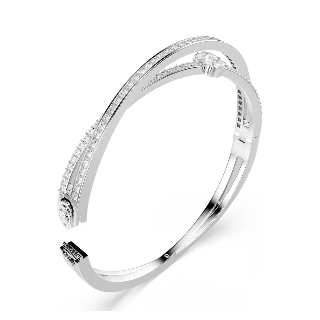 Swarovski Hyperbola rannekoru, vaalea metalli ja kirkkaat kristallit