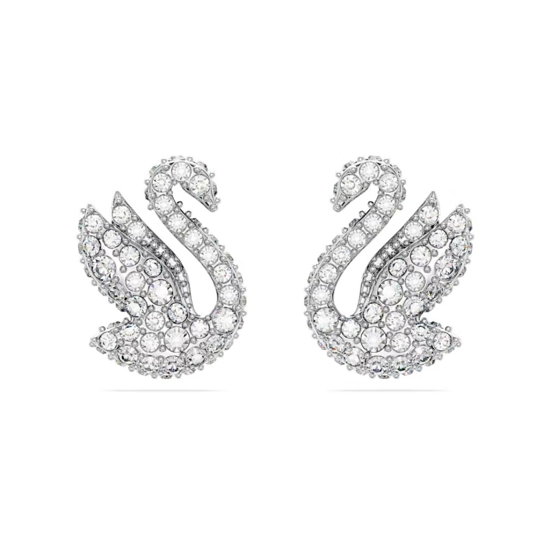Swarovski earrings black best sale swan