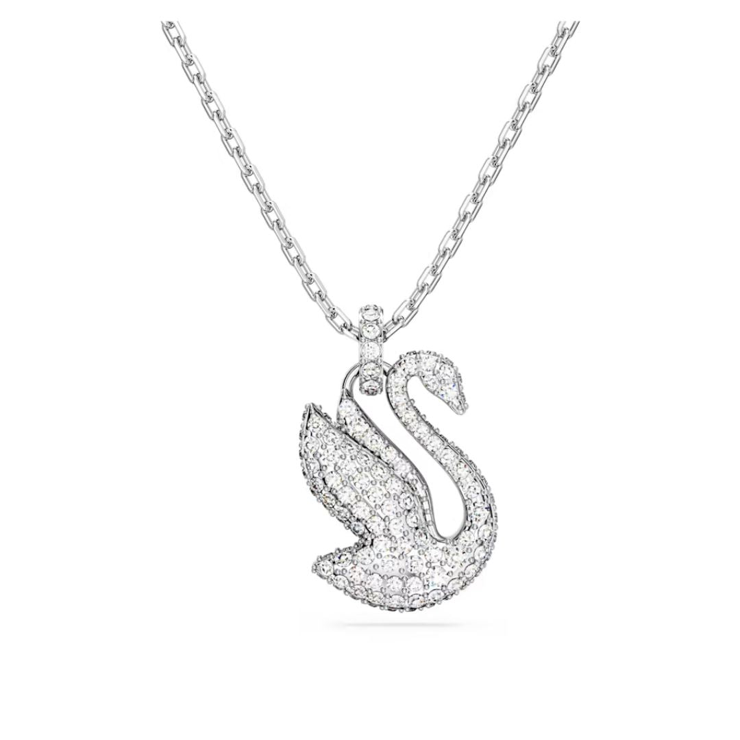 Swarovski Iconic Swan riipus, vaalea metalli ja kirkkaat kristallit 5647872