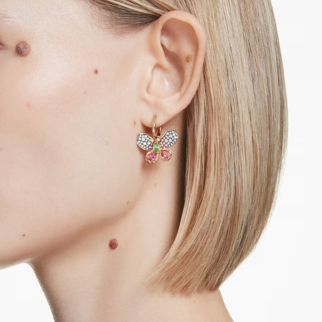 Swarovski Idyllia Butterfly korvakorut, keltakullanväri ja eriväriset kristallit, 5709953