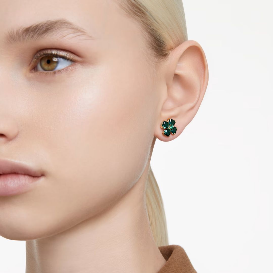 Swarovski Idyllia korvakorut, keltakullanväri ja vihreät kristallit, 5666236