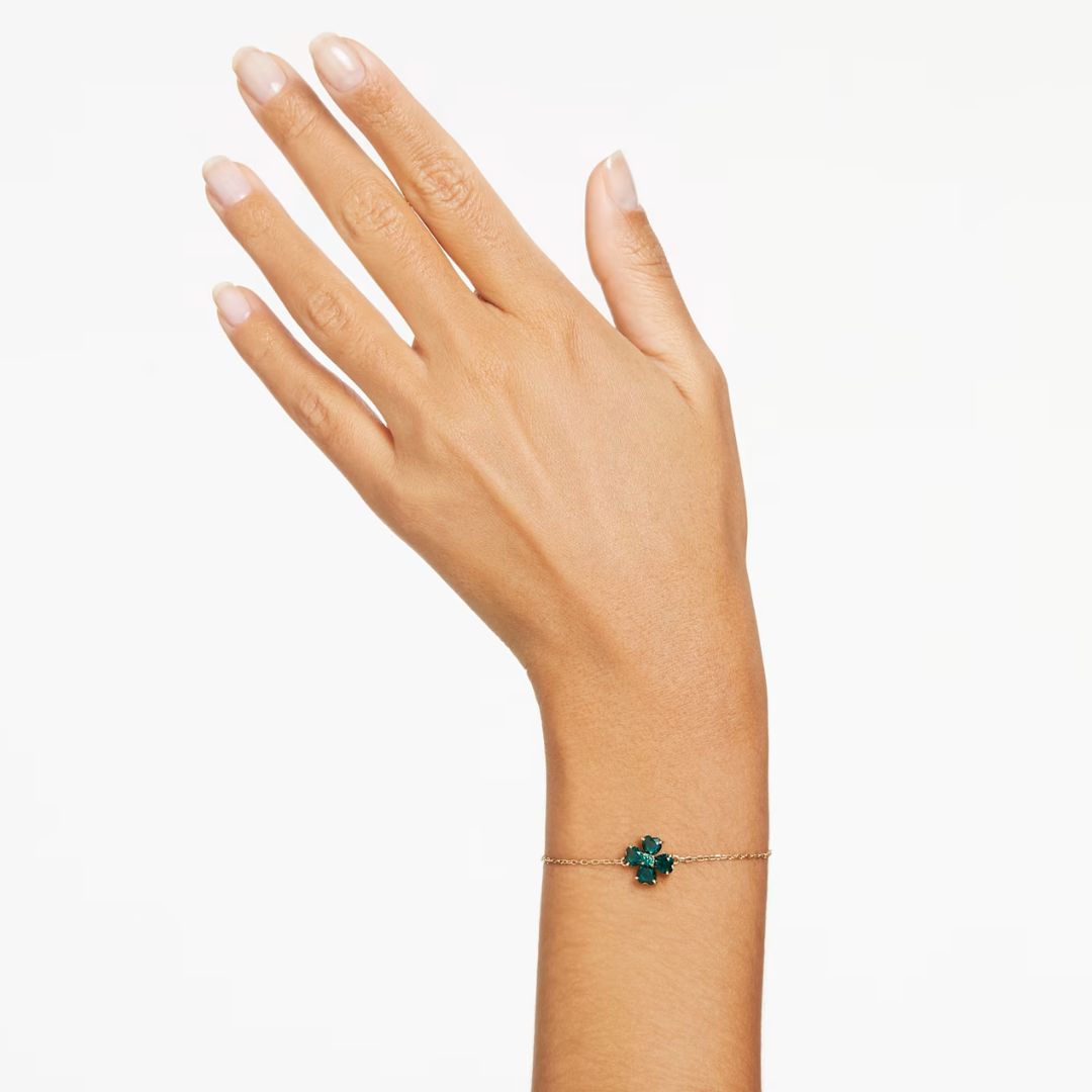 Swarovski Idyllia rannekoru, keltakullanväri ja vihreät kristallit, 5666585