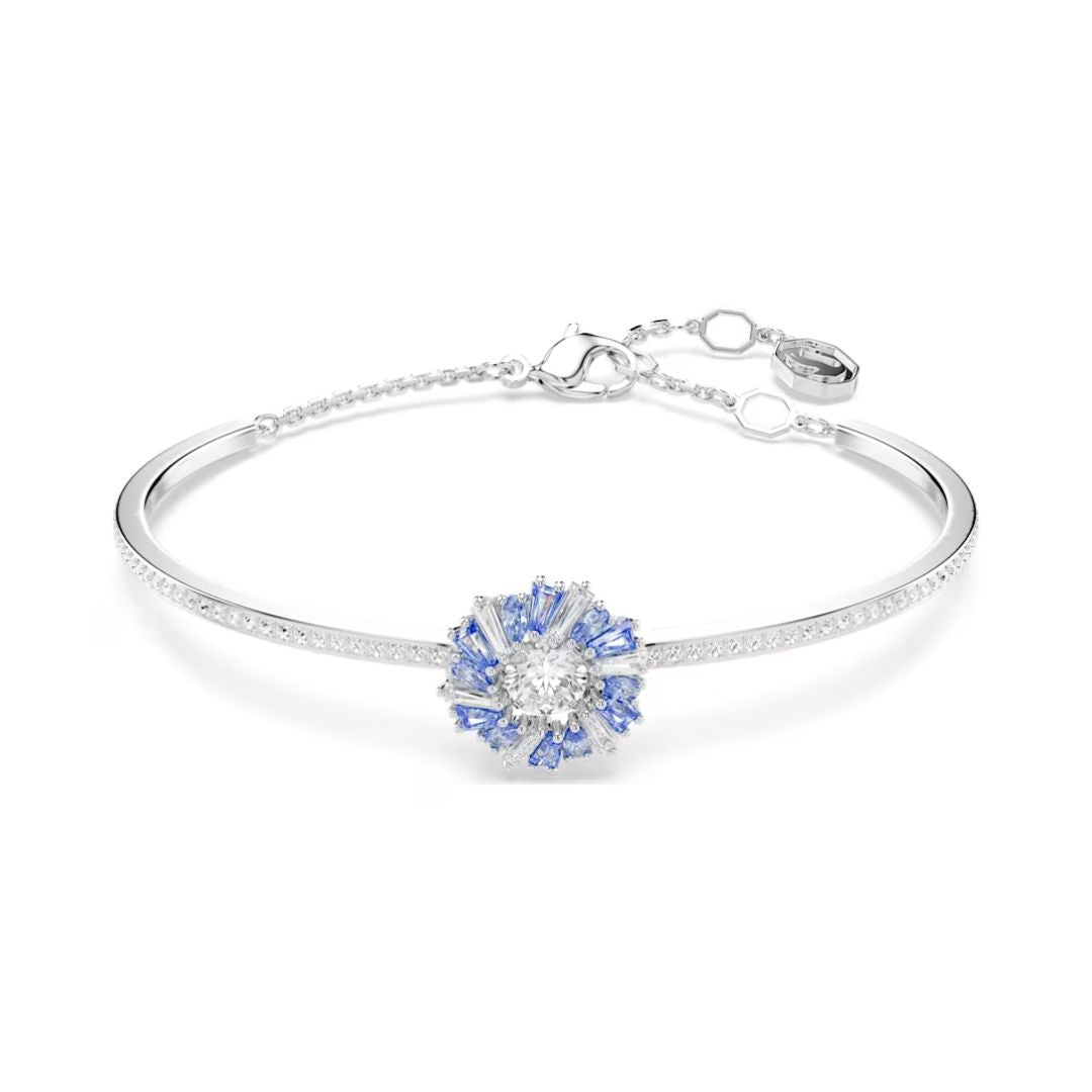 Swarovski Idyllia Bracelet, Rhodium Plated and Blue Crystals, 5680014