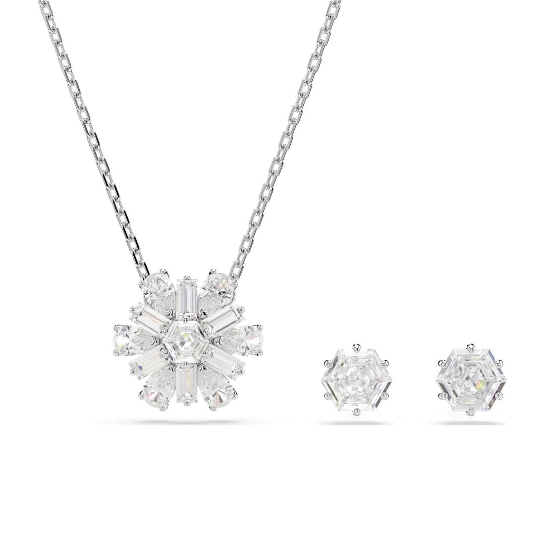 Swarovski Idyllia riipus ja korvakorut, vaalea metalli ja kirkkaat kristallit, 5691486