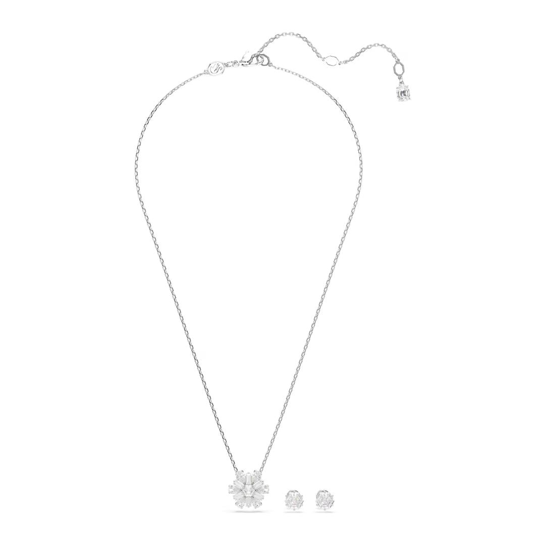 Swarovski Idyllia riipus ja korvakorut, vaalea metalli ja kirkkaat kristallit, 5691486