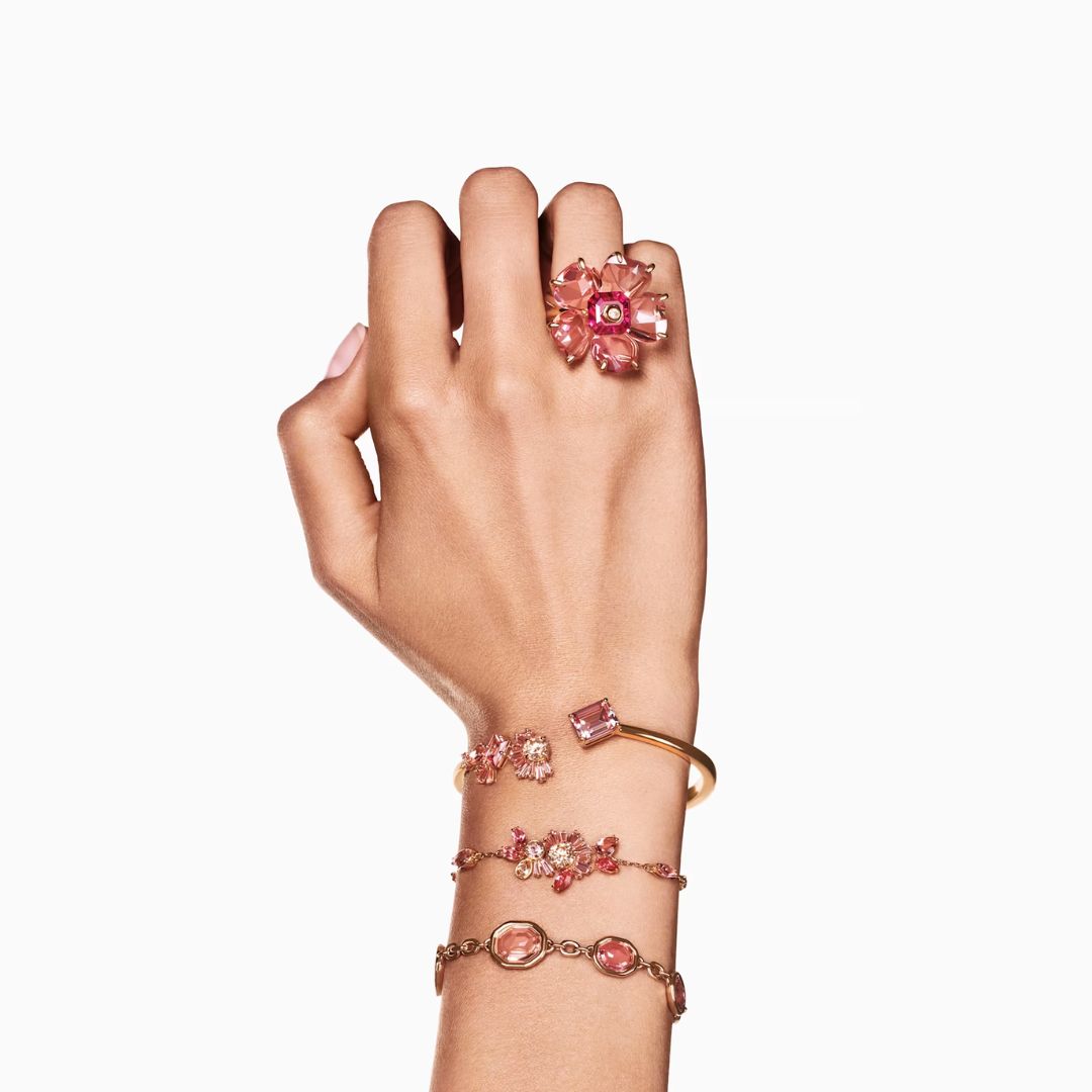 Swarovski Imber rannekoru, keltakullanväri ja vaaleanpunaiset kristallit, 5684537