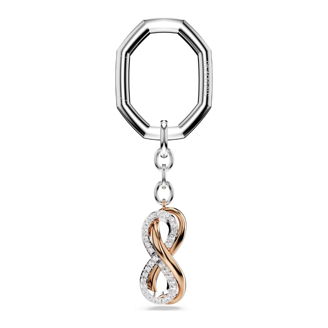 Swarovski Infinity avaimenperä, vaalea metalli, ruusukullanväri ja kirkkaat kristallit 5687996