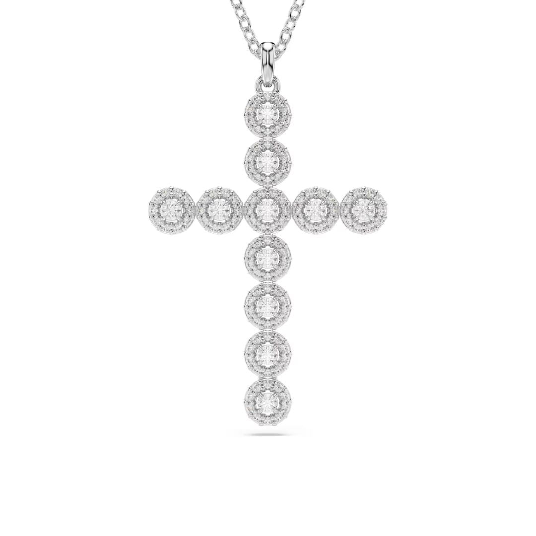 Swarovski Insigne ristiriipus, vaalea metalli ja kirkkaat kristallit