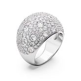Swarovski Luna cocktail sormus, vaalea metalli ja kirkkaat kristallit, 5677136