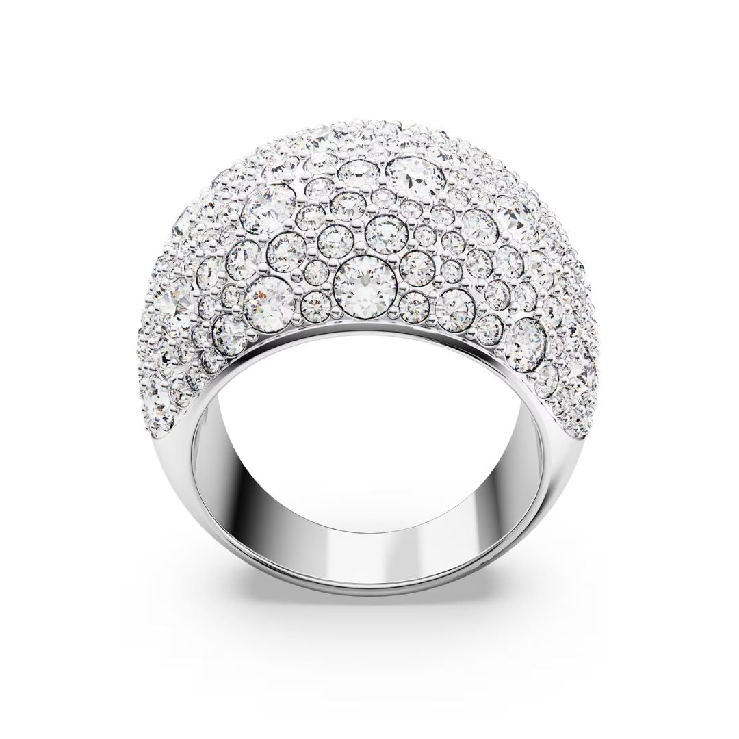 Swarovski Luna cocktail sormus, vaalea metalli ja kirkkaat kristallit, 5677136