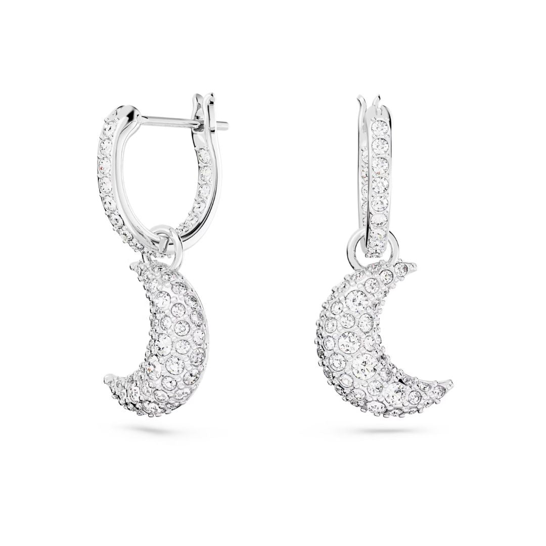 Swarovski Luna korvakorut, vaalea metalli ja kirkkaat kristallit