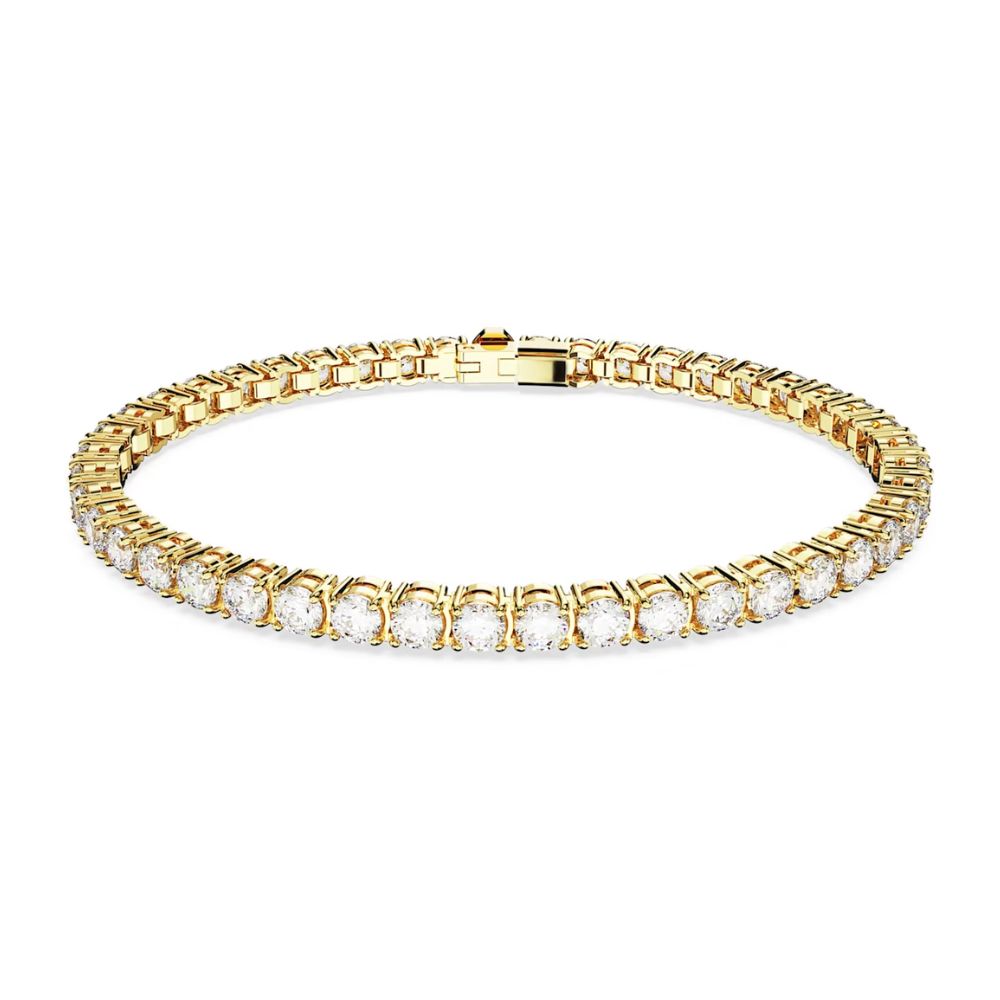 a✨現行品✨美品✨ スワロフスキー Matrix Tennis テニス Matrix Tennis ブレスレット, ラウンドカット, ホワイト, ロジウム