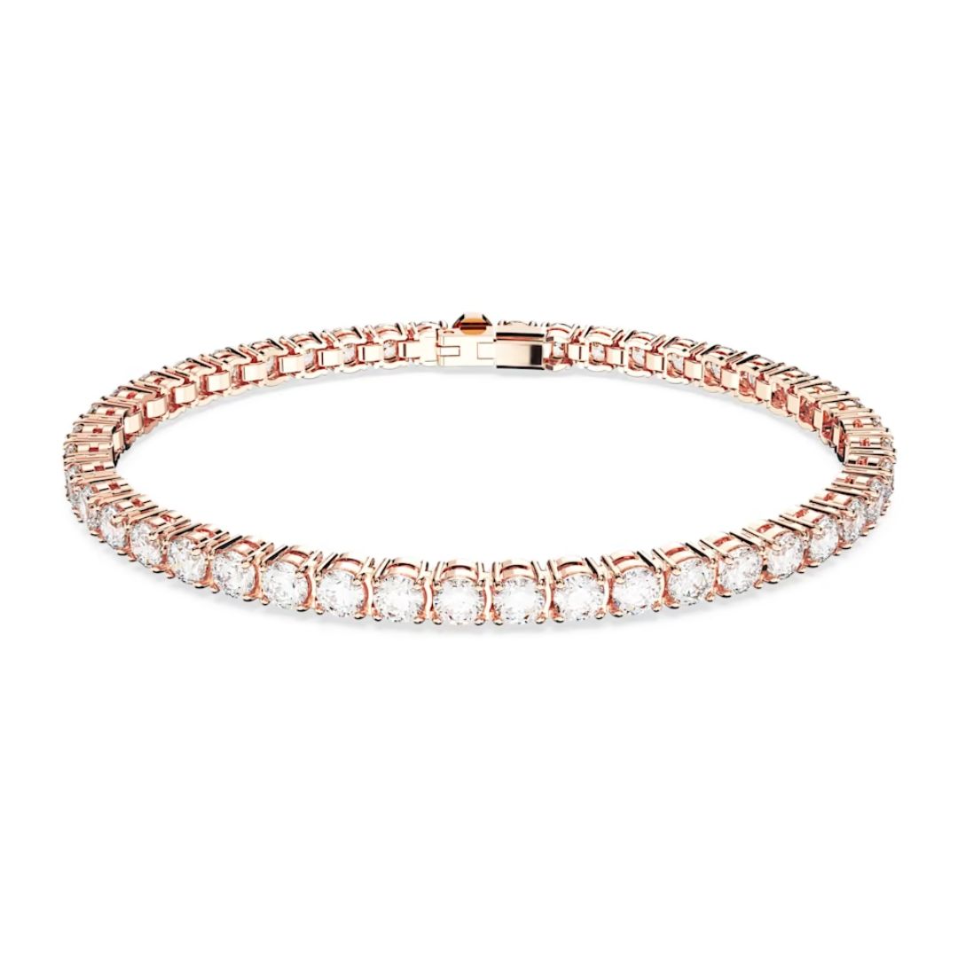 Swarovski Matrix Tennis rannekoru, ruusukullanväri ja kirkkaat kristallit