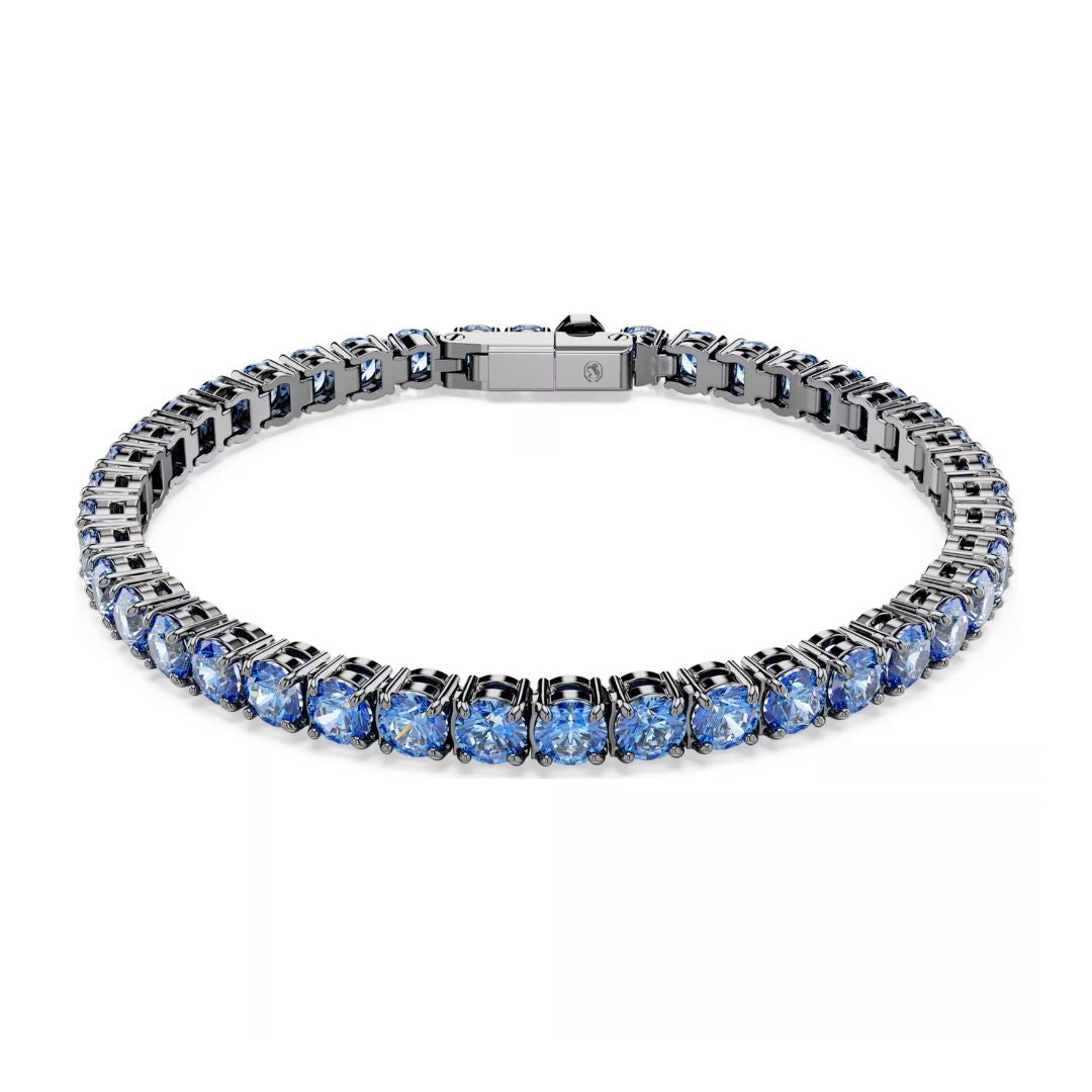 Swarovski Matrix Tennis Bracelet, Blue Crystals