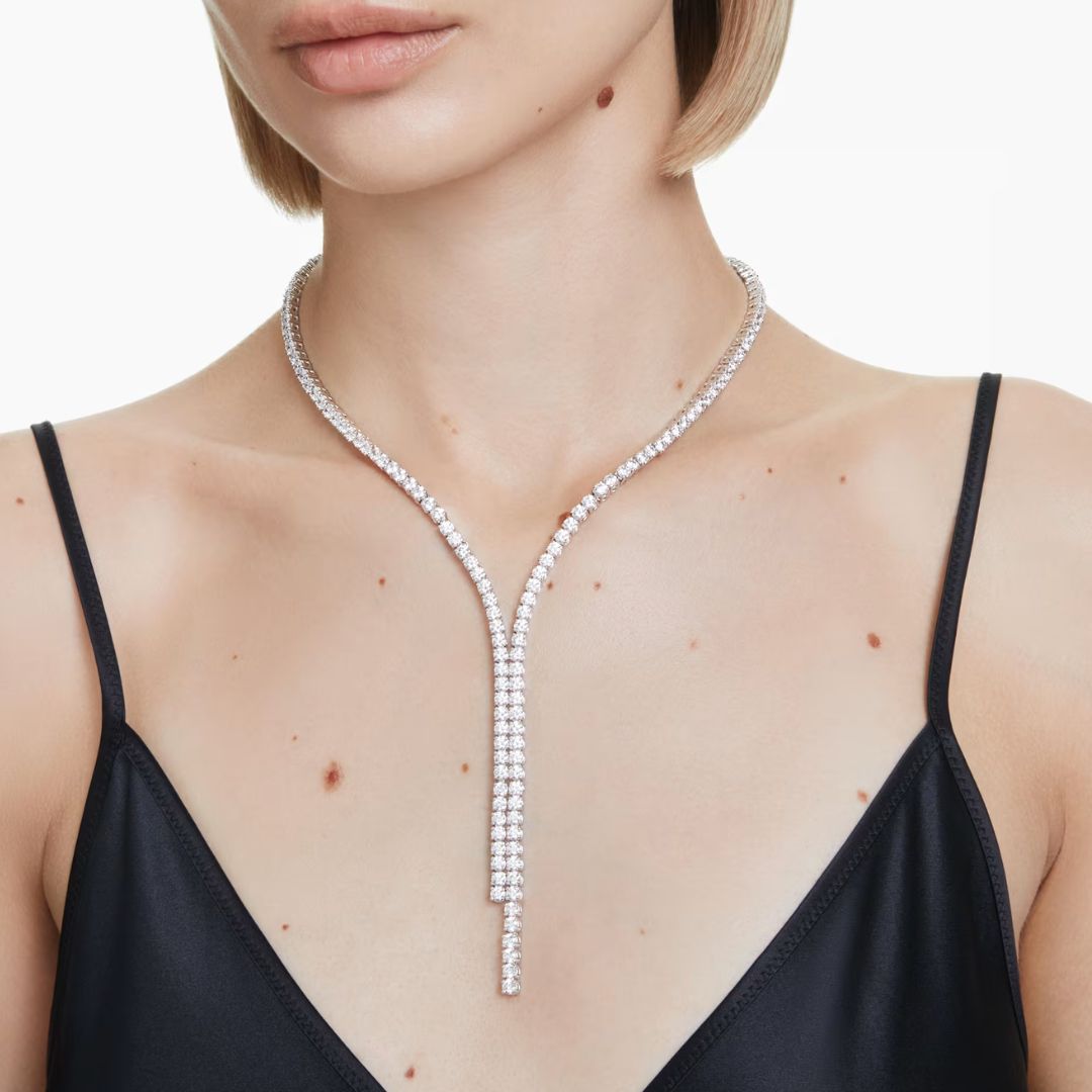 Swarovski Matrix Y kaulakoru, vaalea metalli ja kirkkaat kristallit, 5707988