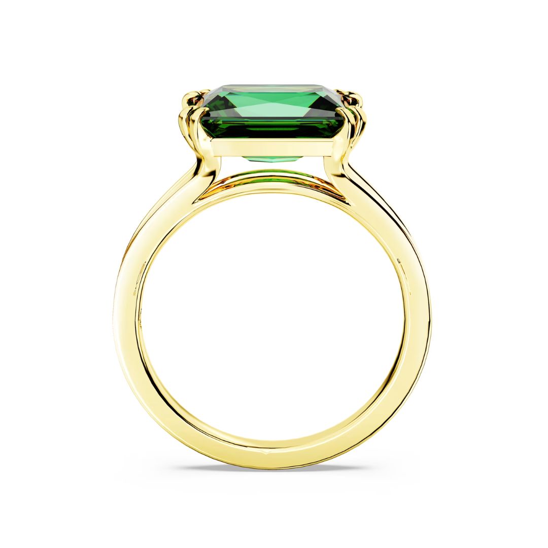 Swarovski Matrix cocktail sormus, keltakullanväri ja vihreä kristalli, 5677144