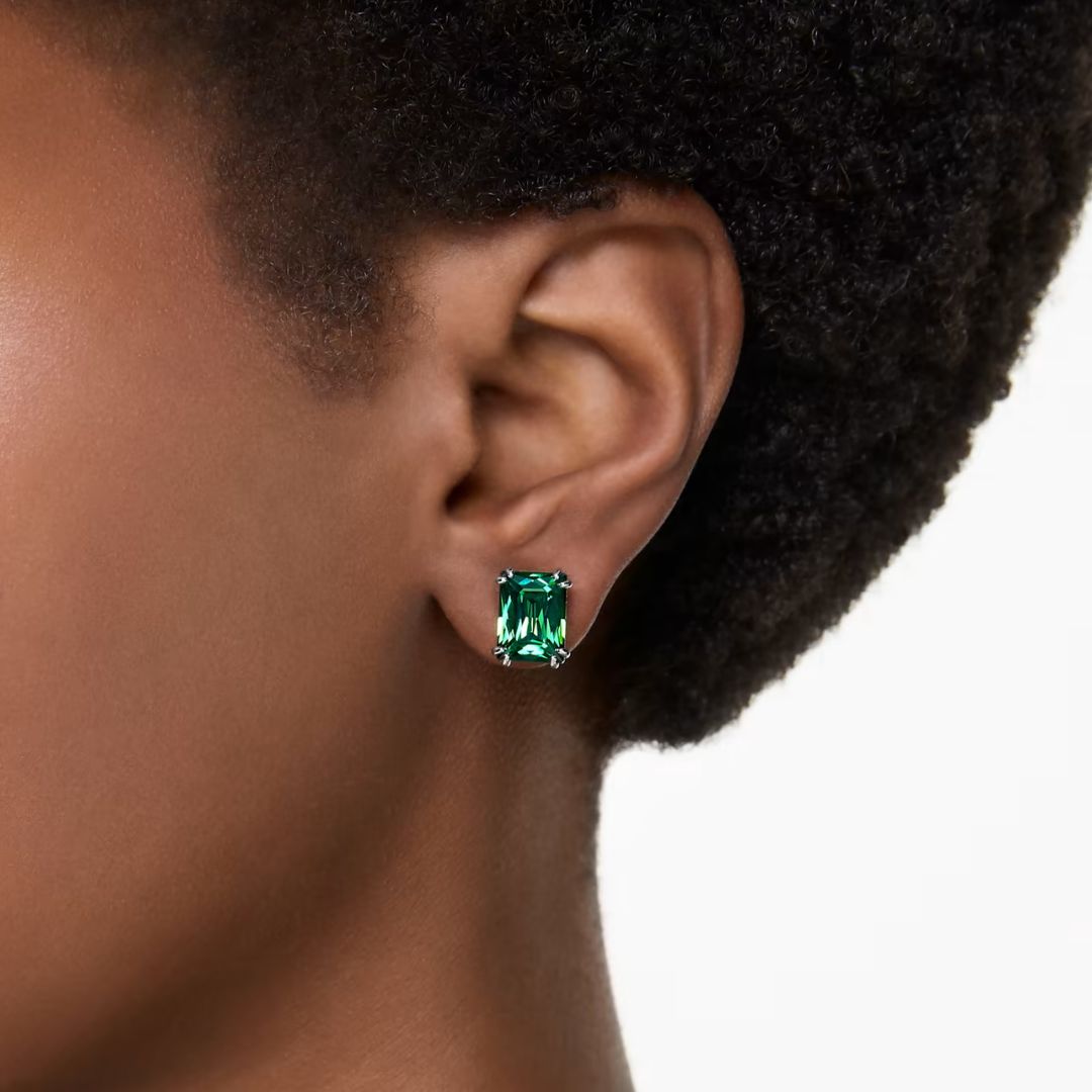 Swarovski Matrix korvakorut, keltakullanväri ja vihreät kristallit 5677142