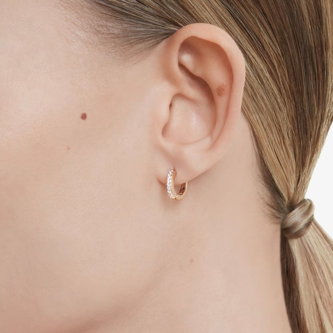 Swarovski Matrix rengaskorvakorut, ruusukullanväri ja kirkkaat kristallit 5690669