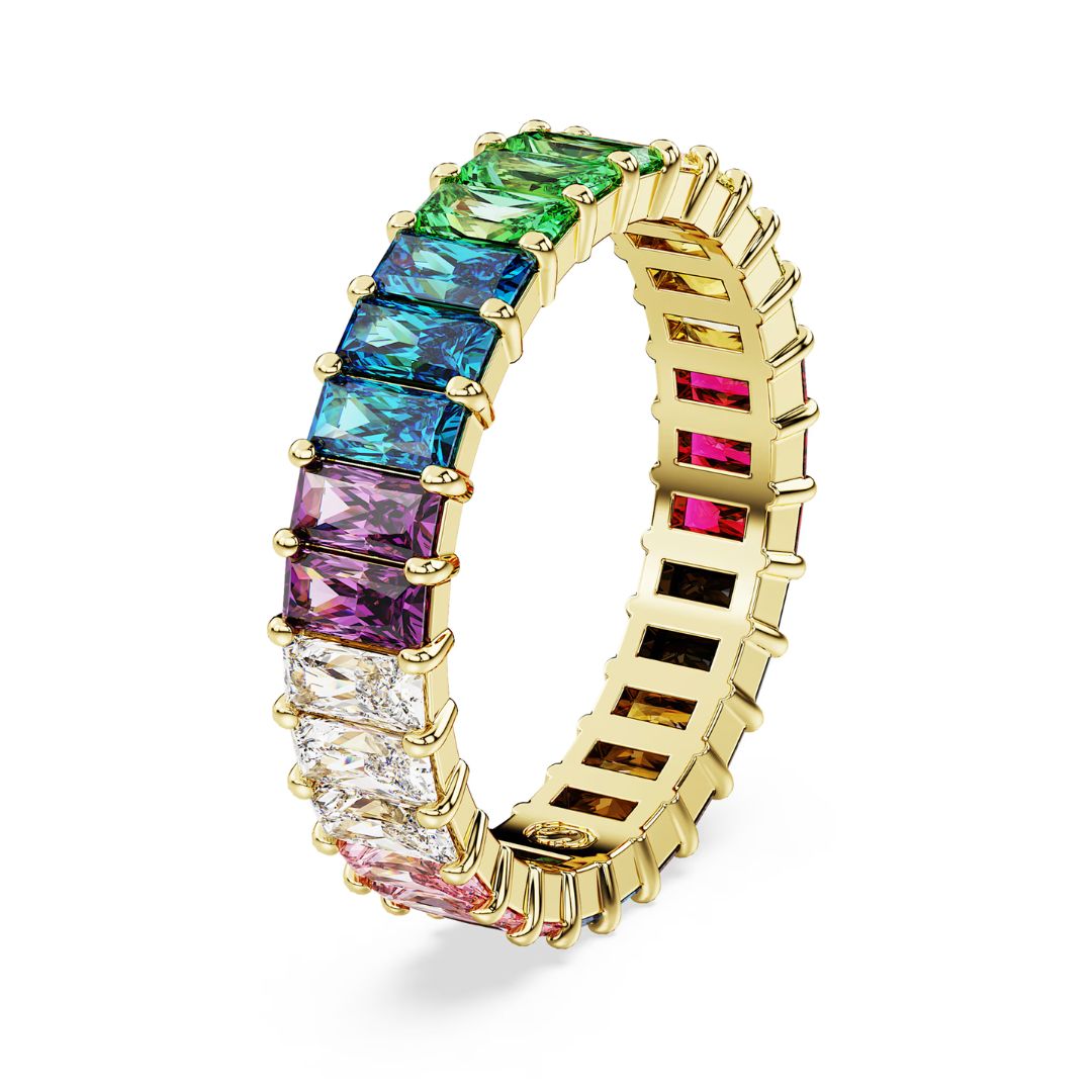 Swarovski Matrix sormus, keltakullanväri ja eri väriset kristallit, 5686632