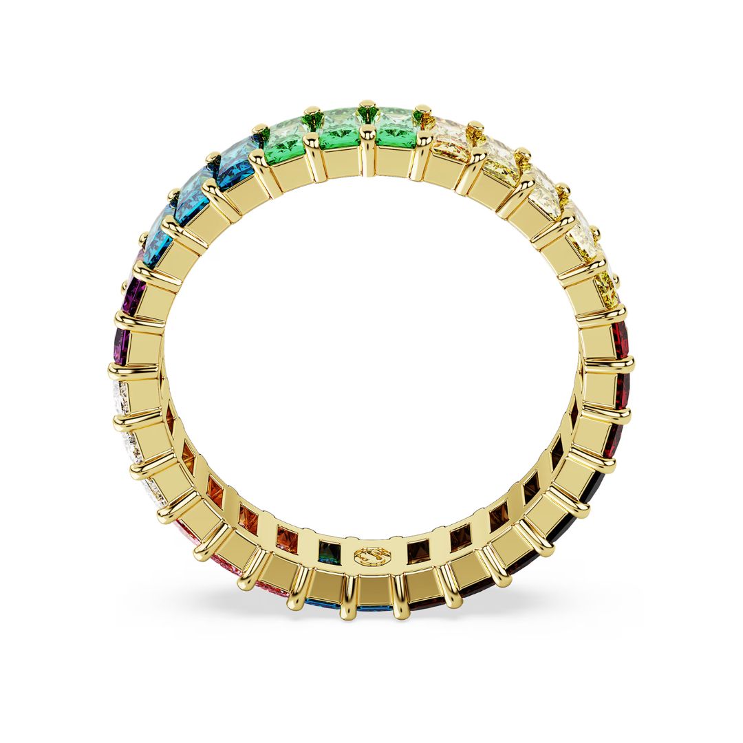 Swarovski Matrix sormus, keltakullanväri ja eri väriset kristallit, 5686632